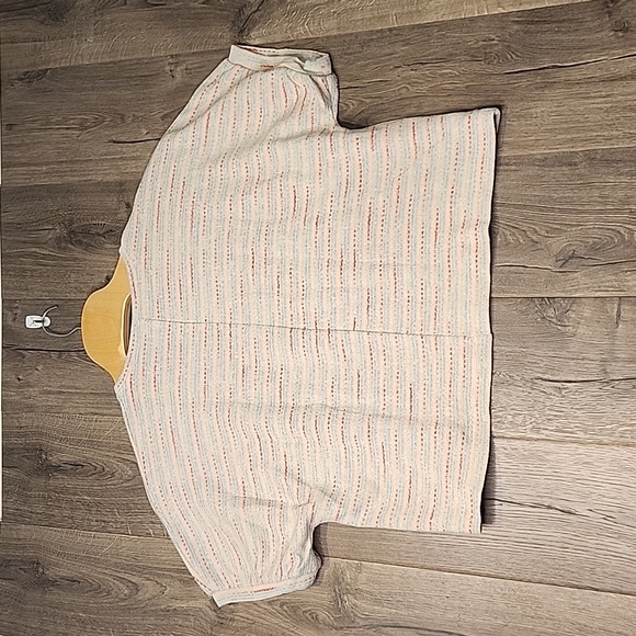 New MADEWELL Women's XXL Striped Textured Short Puff Sleeve Knit Sweater Top NWT - Picture 6 of 7